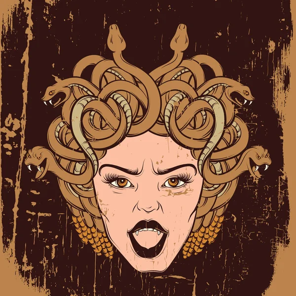 Vetor mão desenhada ilustração de gorgon —  Vetores de Stock