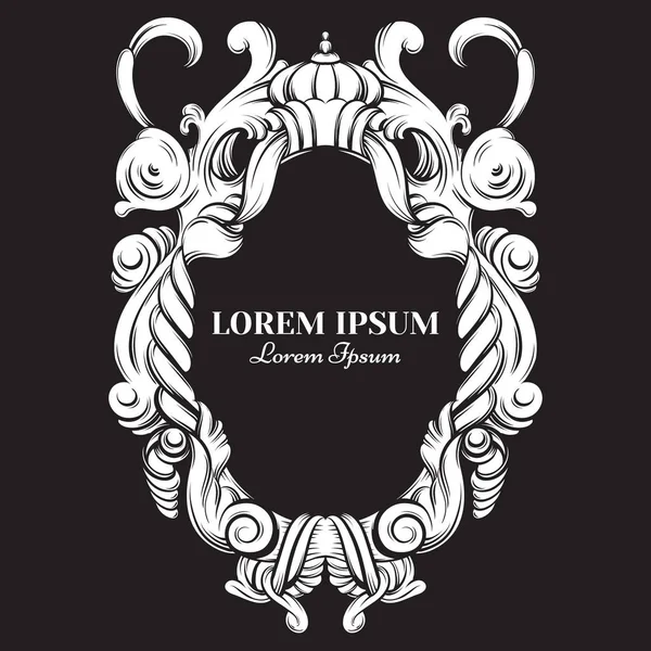Güzel Barok çerçeve vektör çizim