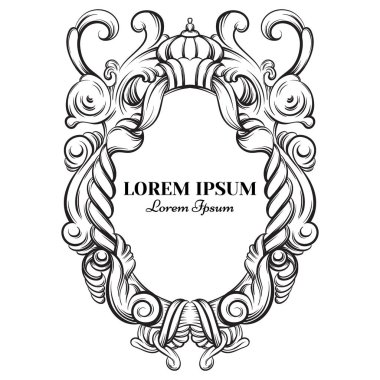 Güzel Barok çerçeve vektör çizim