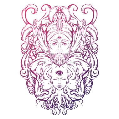 Falcı vektör çizim 