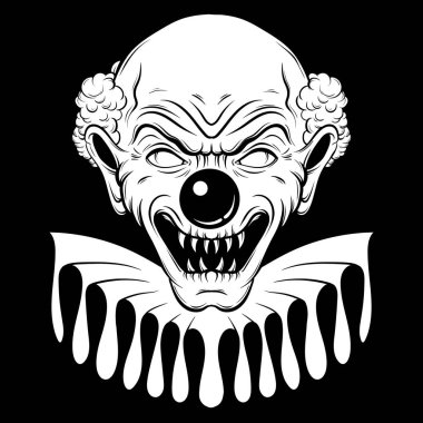 Vector hand drawn illustration of angry clown vector Vector hand drawn illustration of angry clown vector