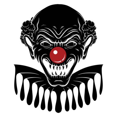 Vector hand drawn illustration of angry clown vector Vector hand drawn illustration of angry clown vector
