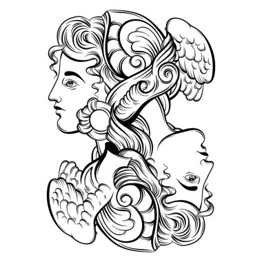 Hermes vektör çizim.