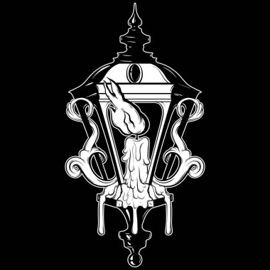 Vektör el fener çizilmiş çizimi 