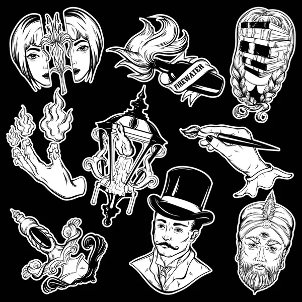 Colección vectorial de tatuajes — Vector de stock