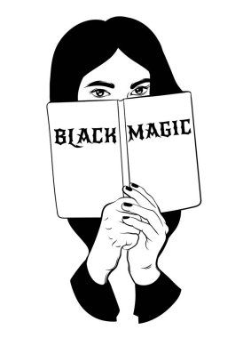 Vektör el genç kadının çizilen illüstrasyon