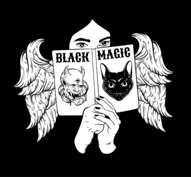 Vektör el genç kadının çizilen illüstrasyon