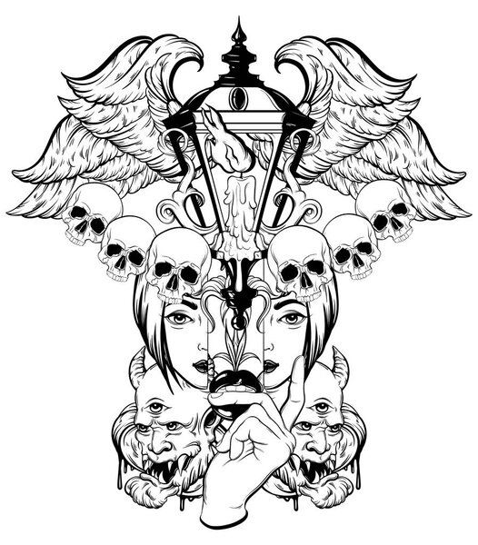 Векторная рисованная сюрреалистическая иллюстрация
.