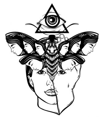 Vektör el çekilmiş halat 