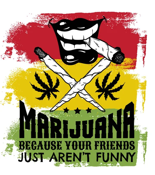 Vektor Zitat typografischer Hintergrund über Marihuana — Stockvektor