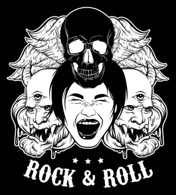 Tipografik arka plan rock hakkında alıntı .