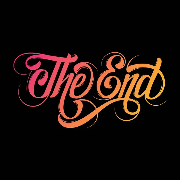 Vector handgeschreven letters "The end" gemaakt in vintage stijl. — Stockvector