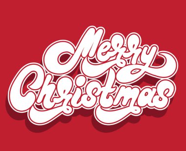 Mutlu Noeller. Vektör yazı 90 's tarzında yapılmış el yazısı. Şablon için kart, poster, afiş, etiket, yazdırmak için t-shirt.