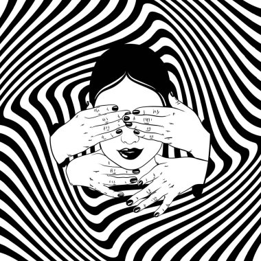 Vektör el eller ile kafa çizilmiş çizimi. Yaratıcı dövme sanat. Kartı, poster, afiş, t-shirt için yazdırma için şablon.