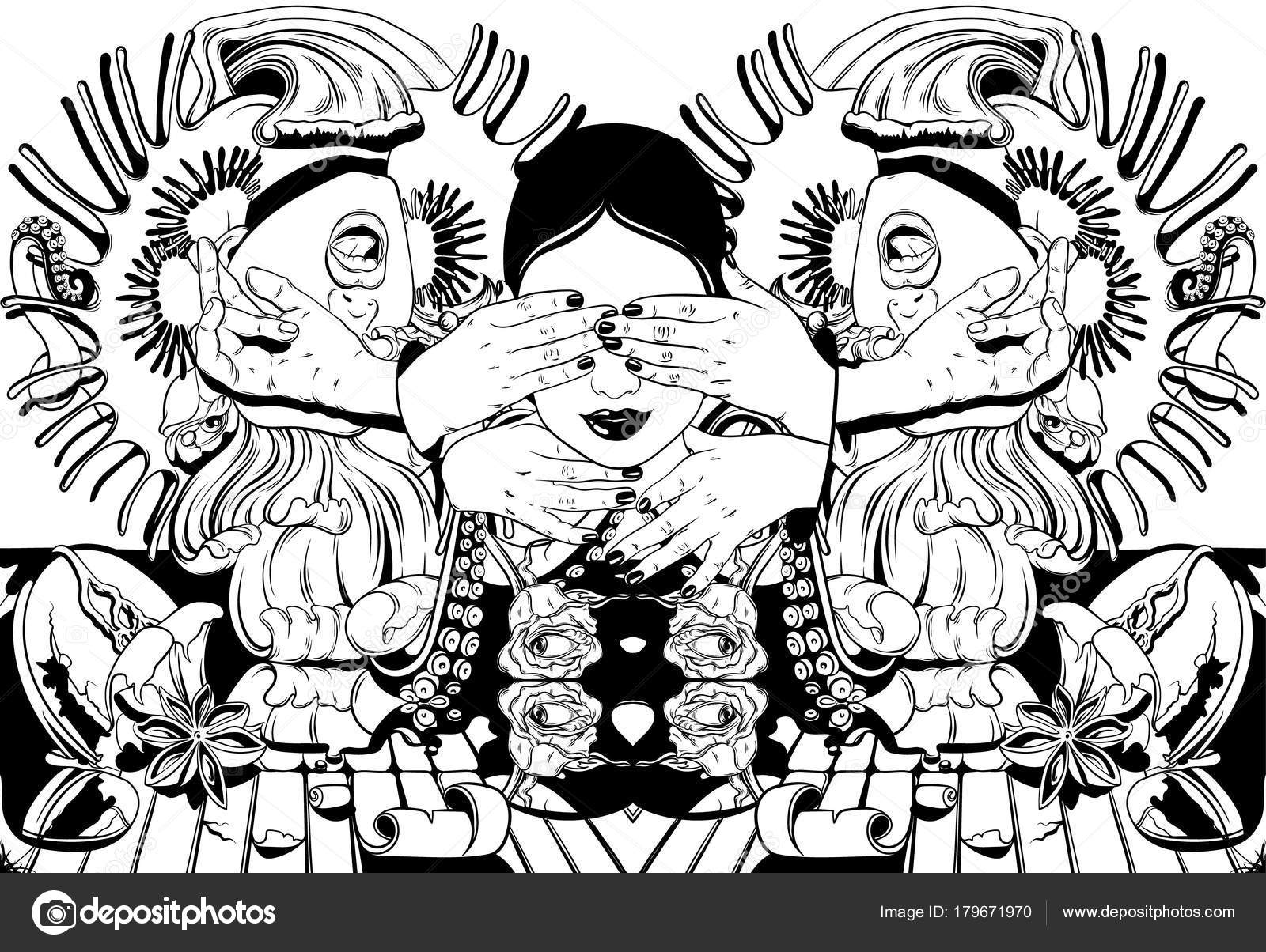 Modello per carta poster banner stampa per t shirt prodotti tessili etichetta libro da colorare– illustrazione stock