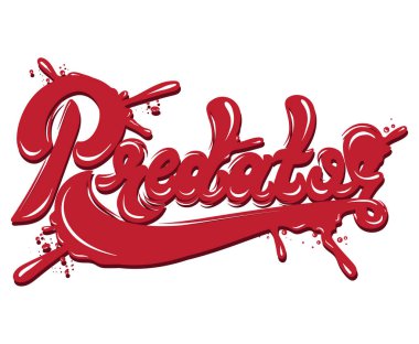 Kan damlaları ile el yazısı benzersiz yazı vektör. İfade el çekilmiş yazıt. Kartı, poster, afiş, t-shirt için yazdırma için şablon.