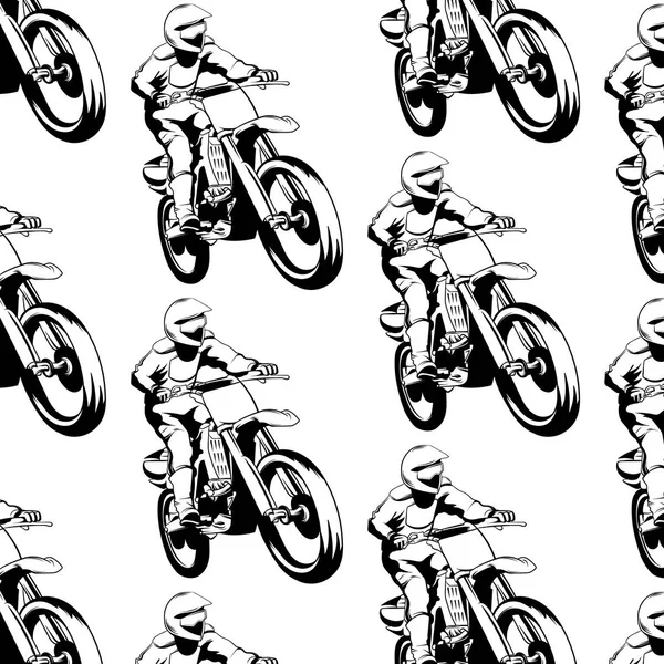 Modèle Vectoriel Avec Illustration Dessinée Main Motocycliste Création Tatouage Modèle — Image vectorielle
