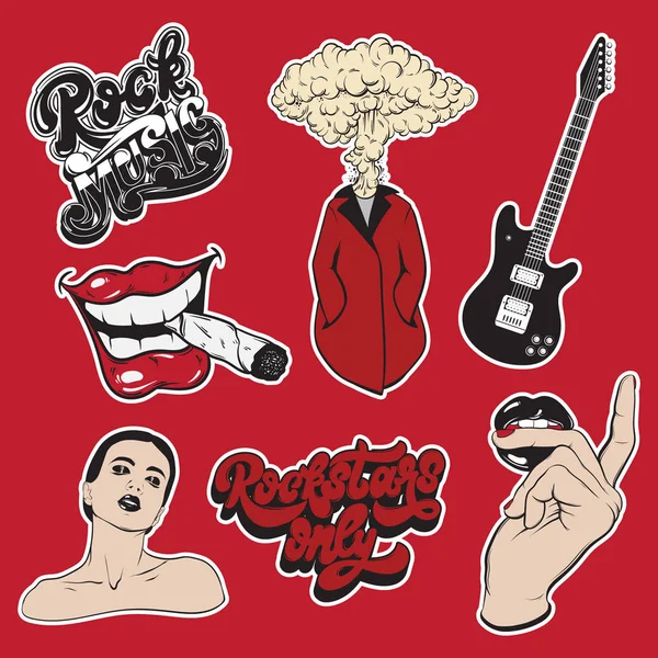 Vektör pimleri ve moda rozetleri çizilmiş topluluğu ver. Şablon kartı, poster, afiş, t-shirt, baskı için logo.