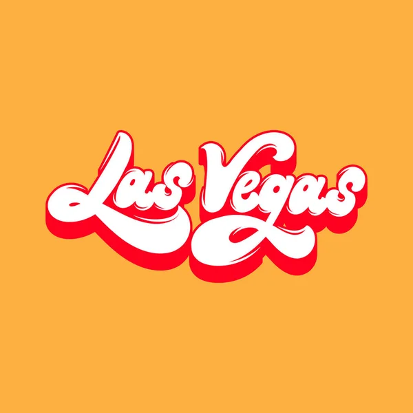 Las Vegas Vector Handskrivna Bokstäver Isolerade Mall För Kort Affisch — Stock vektor