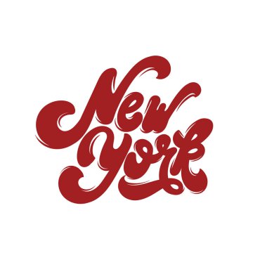 New York. Vektör yazı el yazısı. Kartı, poster, afiş, t-shirt için yazdırma için şablon. 