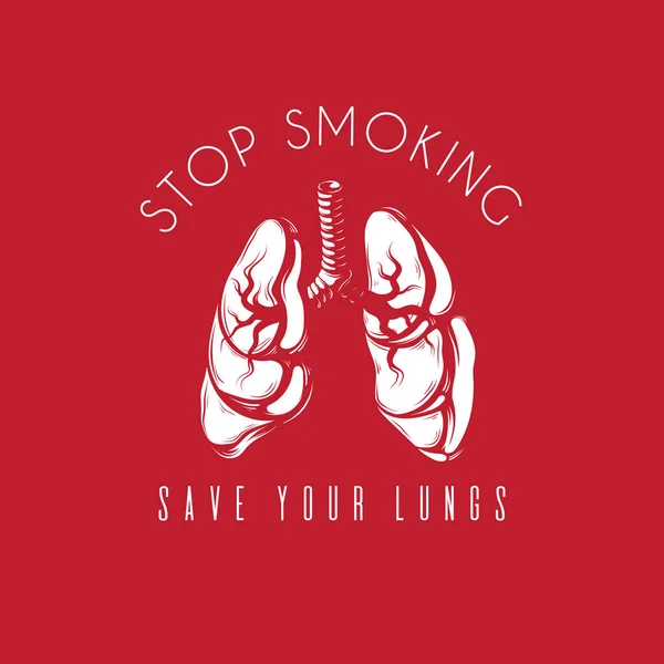 Σταματήσουν Κάπνισμα Αποθήκευση Τους Πνεύμονές Σας Διάνυσμα Χέρι Ρεαλιστική Απεικόνιση — Διανυσματικό Αρχείο