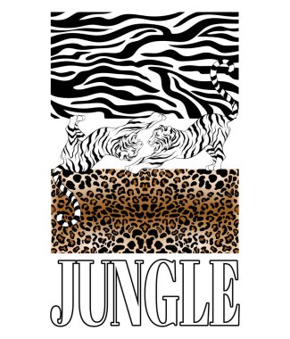 Orman. İzole edilmiş kaplanların vektör el çizimi. Yaratıcı sanat eserleri. Kart, poster, afiş, tişört, rozet, yama için baskı şablonu.