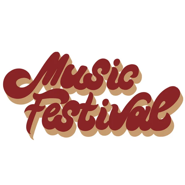 Musikfestival Vektor Handgezeichneten Schriftzug Isoliert Vorlage Für Karte Plakat Banner — Stockvektor