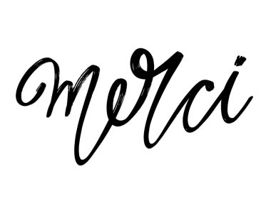 Teşekkür ederim. Harfleri izole edilmiş vektör eli. Kart, poster, afiş, tişört, rozet, yama için baskı şablonu.