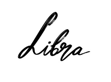 Terazi. Harfleri izole edilmiş vektör eli. Kart, poster, afiş, tişört, rozet, yama için baskı şablonu.