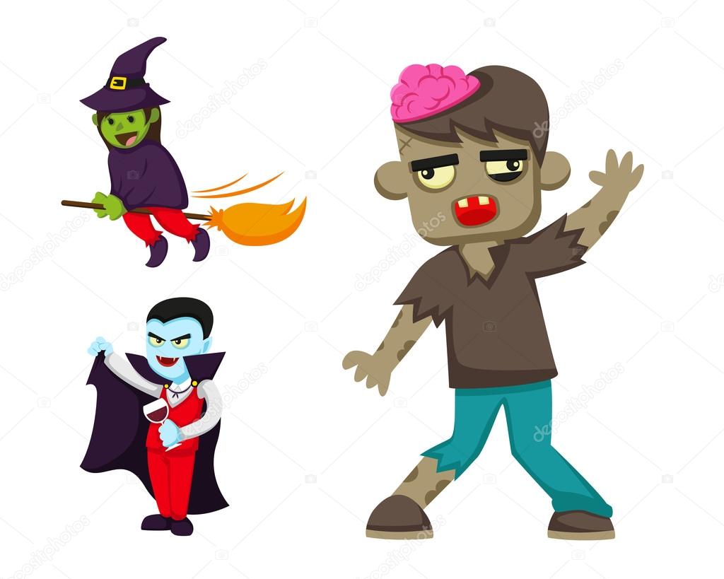 A series of cute scary halloween monster character, suitable for card, game, greeting, logo, and etc.