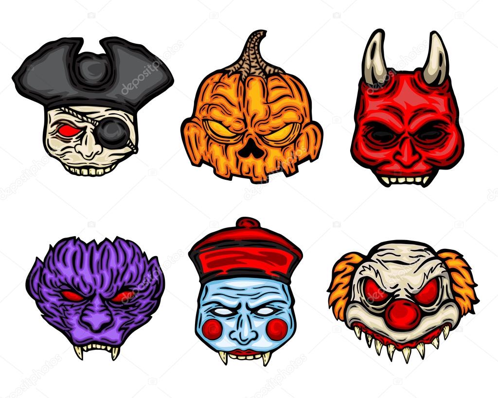 Scary Halloween Monster Costume Mask Set  2