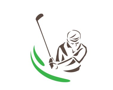 Modern Golf Logo - sakin ve güven Golf oyuncu
