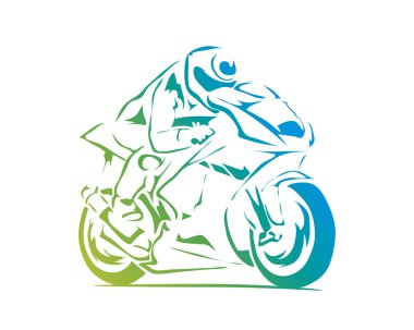 Tutkulu motosiklet yarış eylem Logo - son sürat hırs içinde