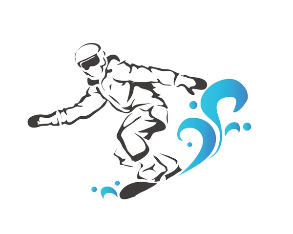 Logo d'athlète passionné de sports d'hiver - Embarquement de neige professionnel — Image vectorielle