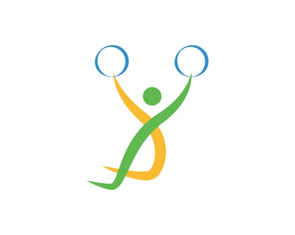 Symbole de logo sportif moderne - Anneaux Gymnastique — Image vectorielle