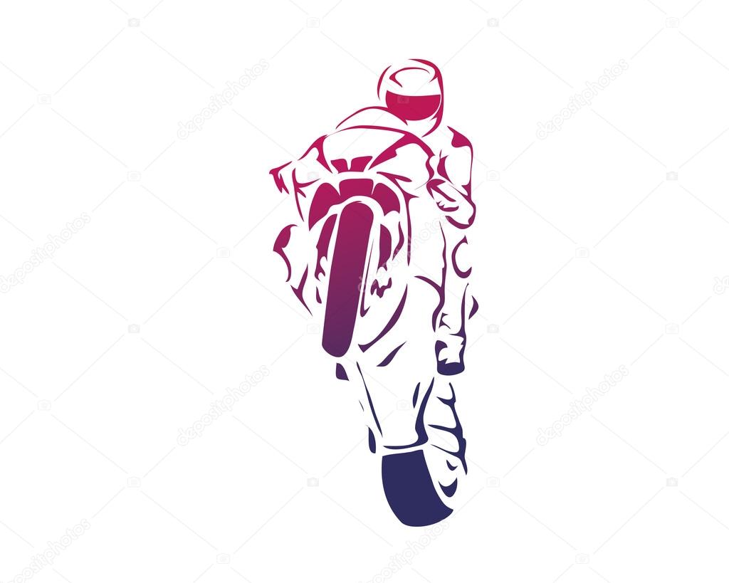 Passionate Motorcycle Racer In Action Logo Graphics