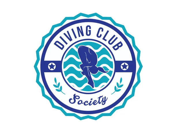 Moderní sportovní odznak Logo - potápění — Stockový vektor