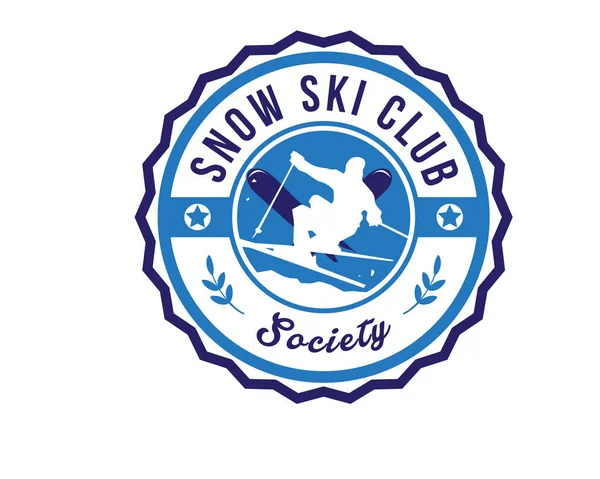 Modern Sports Badge Logo - Ski — Stock Vector