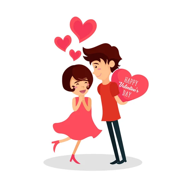 Modern Romantic Happy Valentine Card, Adatto per inviti, banner web, social media e altre occasioni correlate a San Valentino — Vettoriale Stock