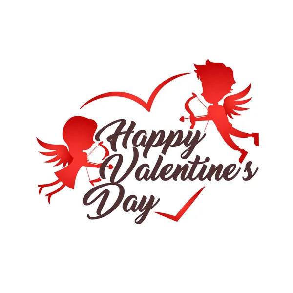 Tarjeta de San Valentín Feliz Romántico Moderno, Adecuado para Invitación, Banner Web, Redes Sociales y Otra Ocasión Relacionada con San Valentín — Vector de stock