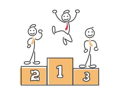 Yaratıcı iş strateji ipuçları çöp adam illüstrasyon kavramı - Beat rakiplerinizin