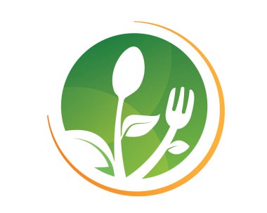 Modern gıda Logo - organik yeşil sağlıklı gıda
