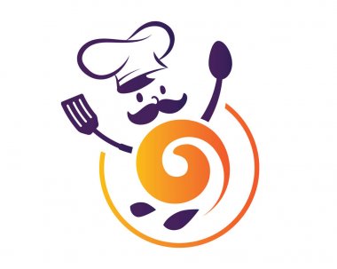 Modern gıda Logo - İtalyanca yemek makarna Şef