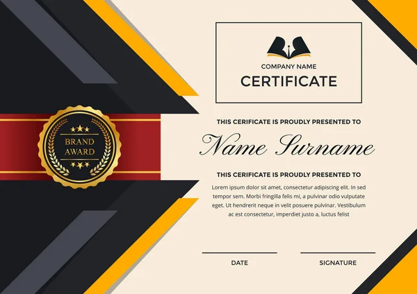 Modern Premium işletme belgesi başarı ve takdir şablonu