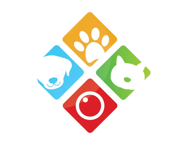 Logo moderno de fotografía para mascotas — Archivo Imágenes Vectoriales