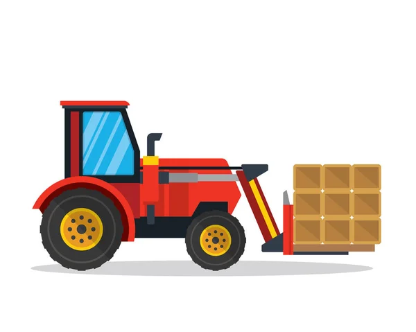 Современный сельхозтранспорт - трактор коммунальных погрузчиков — стоковый вектор