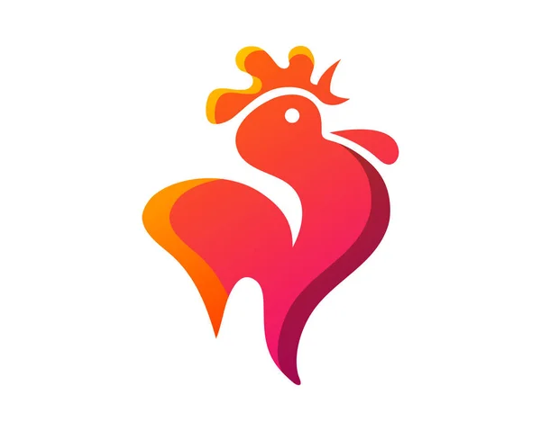 Poulet Coq Restaurant Emplacement Pointeur Logo — Image vectorielle