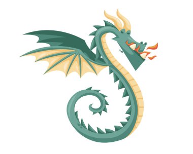 Şirin mutlu uçan ejderha çizim