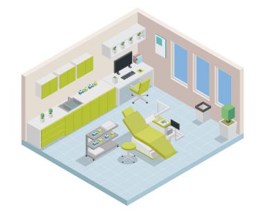 Modern izometrik diş Kliniği iç tasarım