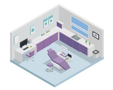 Modern izometrik diş Kliniği iç tasarım